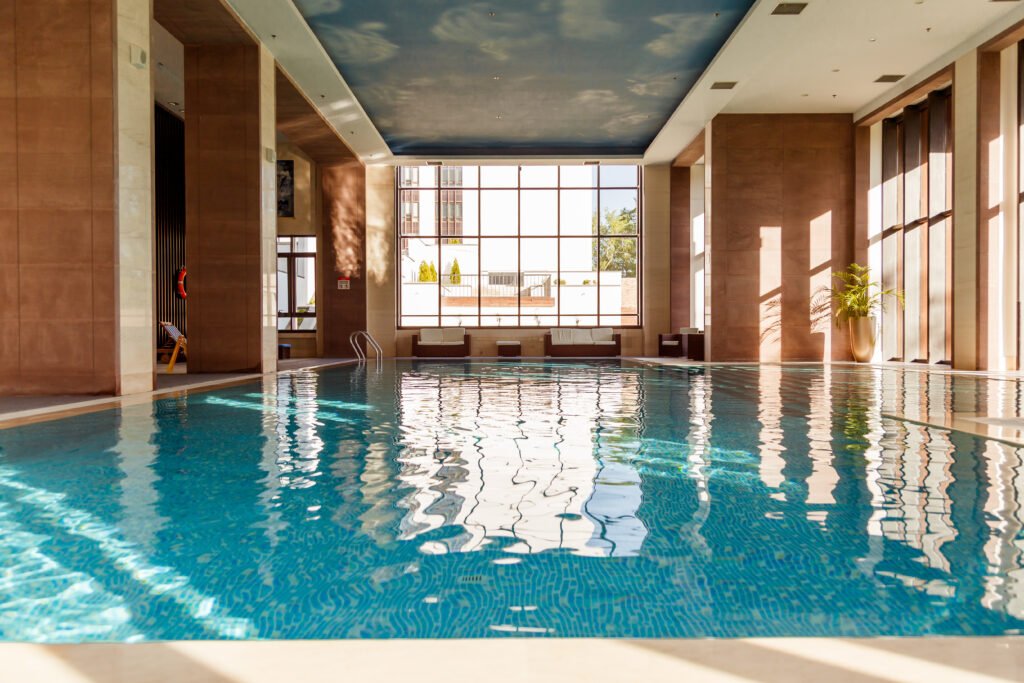 Indoors swimming pool of a hotel